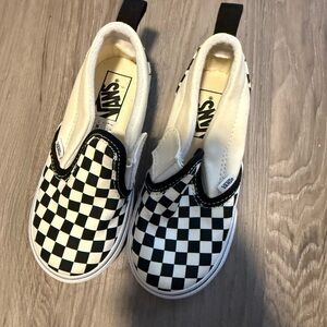 Vans Kids Checkerboard Slip-On Sneakers - Black & White